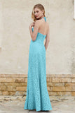 Sheath Lace Halter Bridesmaid Dress Featuring Formal Evening Party Dresses Gowns