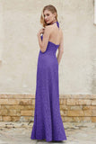 Sheath Lace Halter Bridesmaid Dress Featuring Formal Evening Party Dresses Gowns