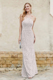 Sheath Lace Halter Bridesmaid Dress Featuring Formal Evening Party Dresses Gowns