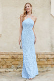 Sheath Lace Halter Bridesmaid Dress Featuring Formal Evening Party Dresses Gowns