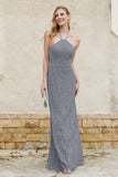 Sheath Lace Halter Bridesmaid Dress Featuring Formal Evening Party Dresses Gowns