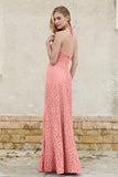 Sheath Lace Halter Bridesmaid Dress Featuring Formal Evening Party Dresses Gowns
