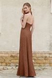 Sheath Lace Halter Bridesmaid Dress Featuring Formal Evening Party Dresses Gowns