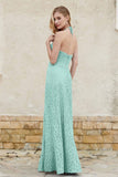 Sheath Lace Halter Bridesmaid Dress Featuring Formal Evening Party Dresses Gowns