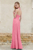 Sheath Lace Halter Bridesmaid Dress Featuring Formal Evening Party Dresses Gowns