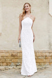 Sheath Lace Halter Bridesmaid Dress Featuring Formal Evening Party Dresses Gowns