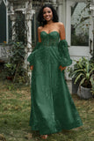 Sweetheart See-Through Lace Formal Evening Dress With High Slit Prom Party Gowns