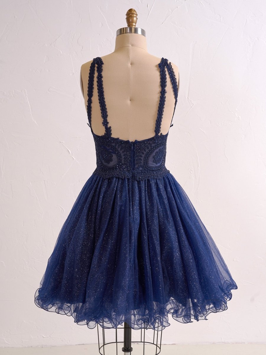 Embellished Embroidery Tulle Short Cocktail Dress