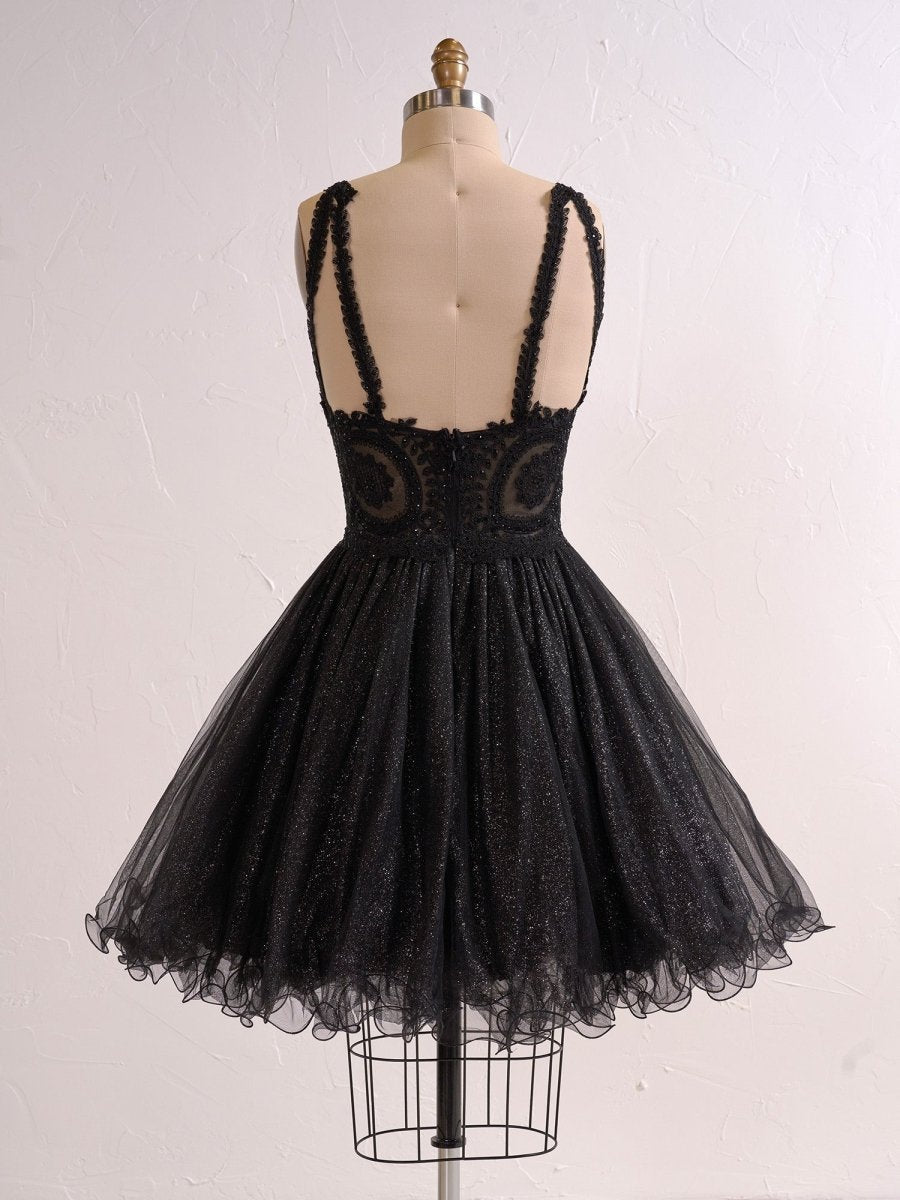 Embellished Embroidery Tulle Short Cocktail Dress