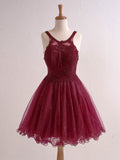 Embellished Embroidery Tulle Short Cocktail Dress