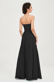 clean-lined bridesmaid dress night-out dress chiffon strapless formal evening gowns