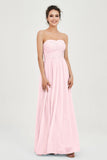 clean-lined bridesmaid dress night-out dress chiffon strapless formal evening gowns