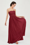 clean-lined bridesmaid dress night-out dress chiffon strapless formal evening gowns