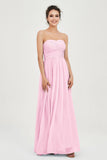 clean-lined bridesmaid dress night-out dress chiffon strapless formal evening gowns