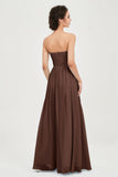 clean-lined bridesmaid dress night-out dress chiffon strapless formal evening gowns