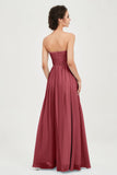clean-lined bridesmaid dress night-out dress chiffon strapless formal evening gowns