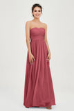 clean-lined bridesmaid dress night-out dress chiffon strapless formal evening gowns