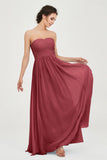 clean-lined bridesmaid dress night-out dress chiffon strapless formal evening gowns
