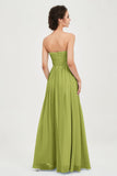 clean-lined bridesmaid dress night-out dress chiffon strapless formal evening gowns