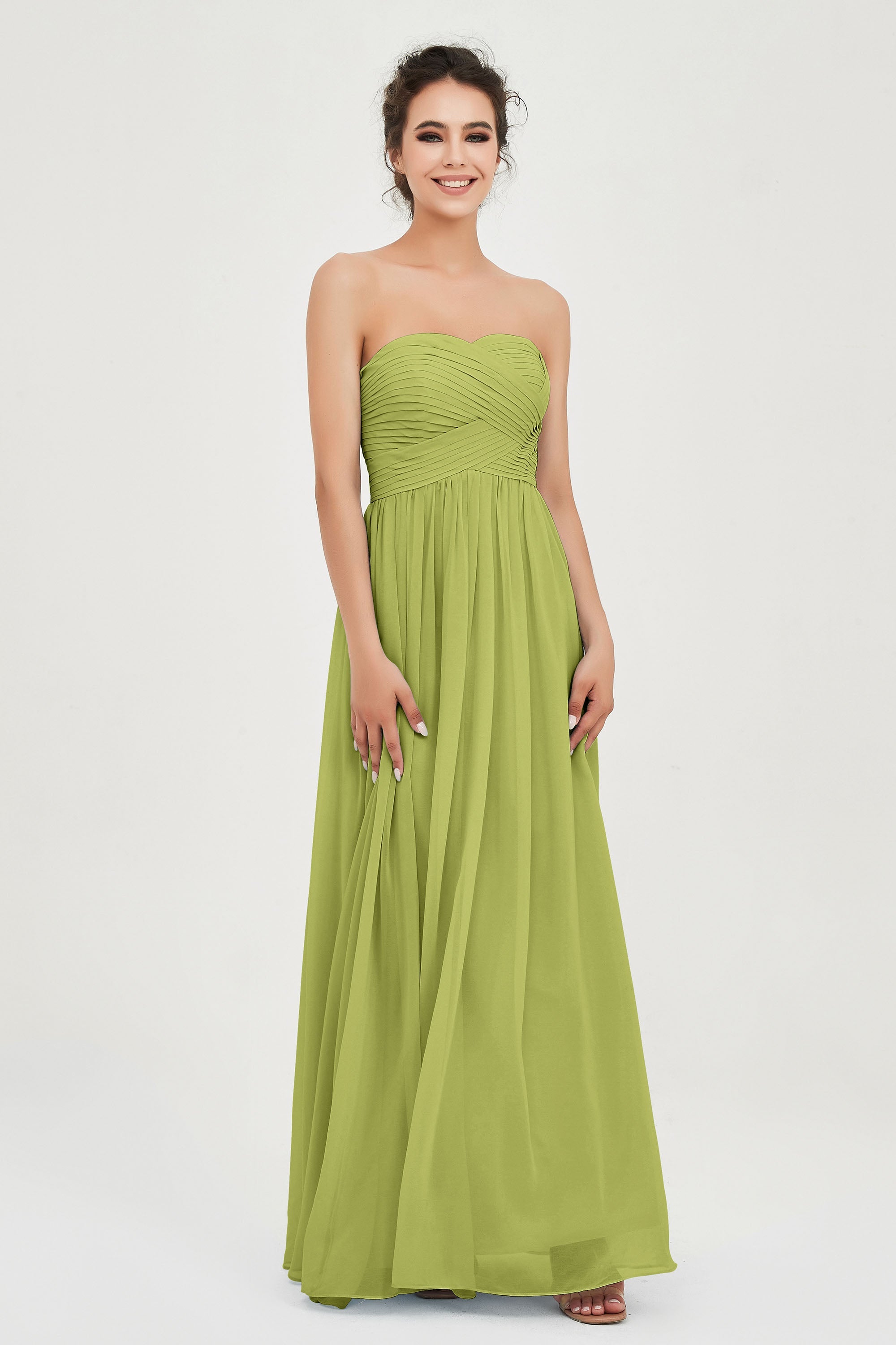 clean-lined bridesmaid dress night-out dress chiffon strapless formal evening gowns