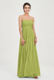 clean-lined bridesmaid dress night-out dress chiffon strapless formal evening gowns