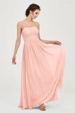 clean-lined bridesmaid dress night-out dress chiffon strapless formal evening gowns