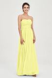 clean-lined bridesmaid dress night-out dress chiffon strapless formal evening gowns