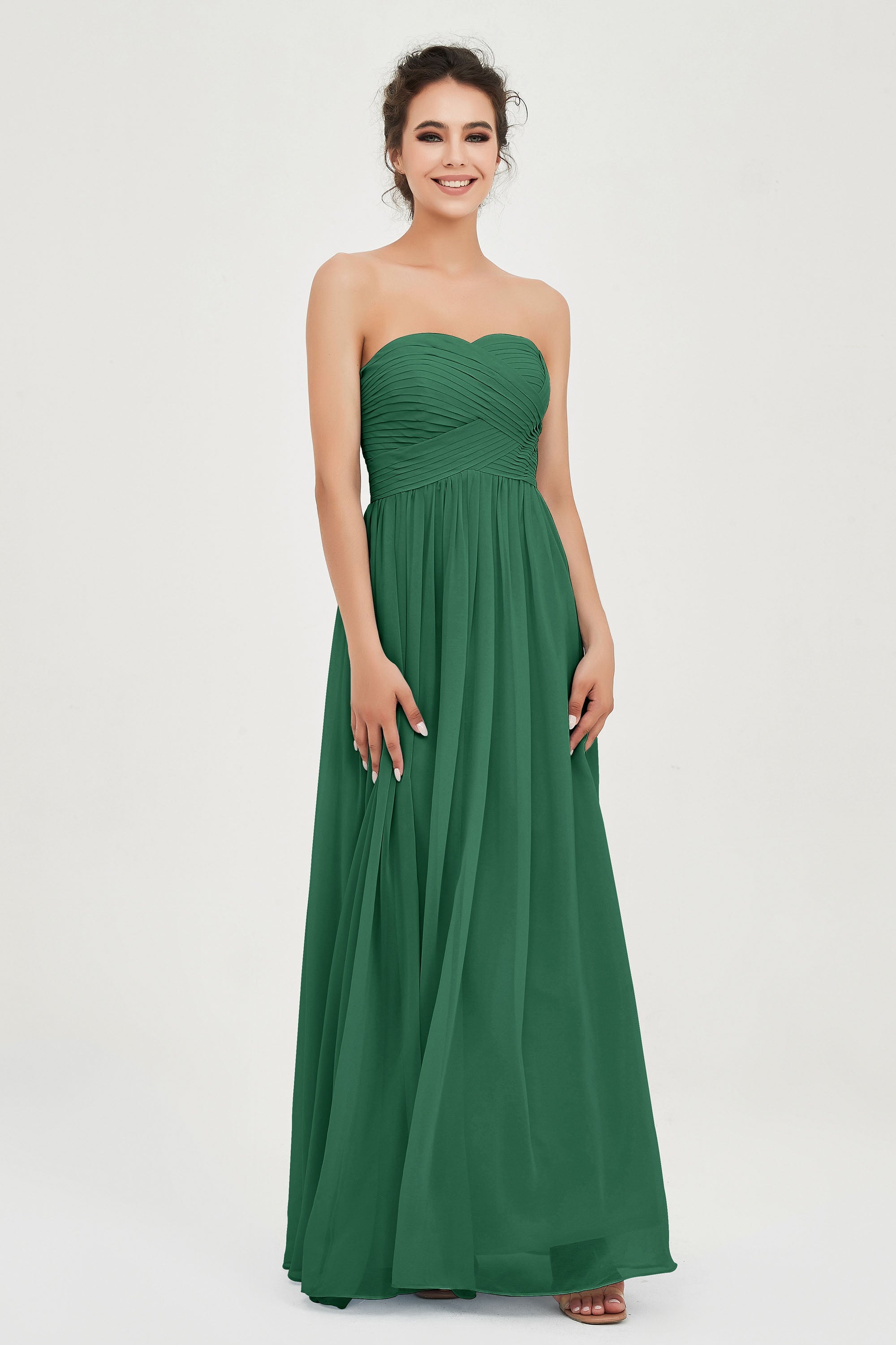 clean-lined bridesmaid dress night-out dress chiffon strapless formal evening gowns