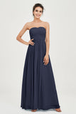 clean-lined bridesmaid dress night-out dress chiffon strapless formal evening gowns