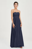 clean-lined bridesmaid dress night-out dress chiffon strapless formal evening gowns
