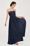 clean-lined bridesmaid dress night-out dress chiffon strapless formal evening gowns