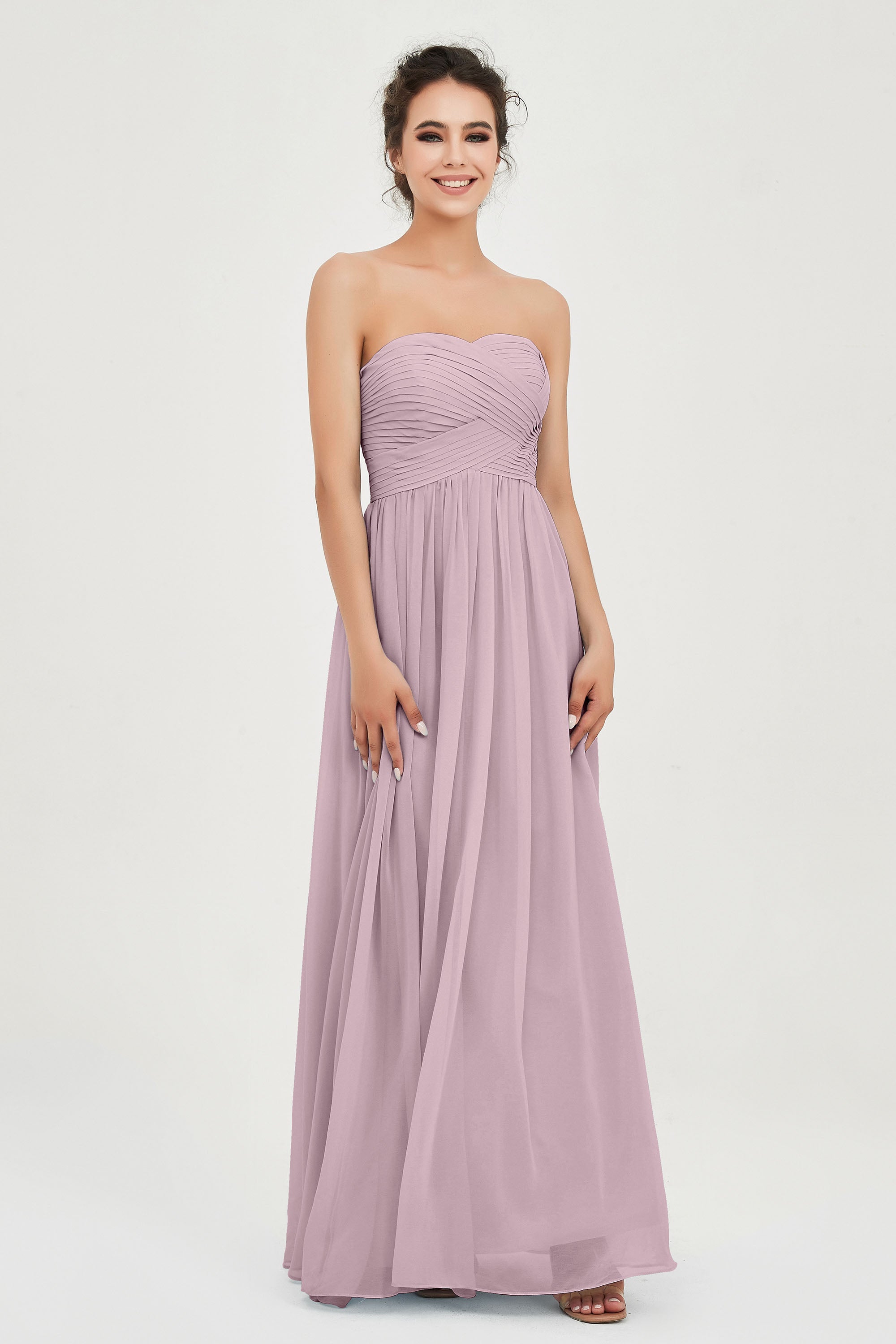 clean-lined bridesmaid dress night-out dress chiffon strapless formal evening gowns