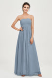 clean-lined bridesmaid dress night-out dress chiffon strapless formal evening gowns