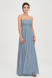 clean-lined bridesmaid dress night-out dress chiffon strapless formal evening gowns