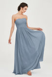clean-lined bridesmaid dress night-out dress chiffon strapless formal evening gowns