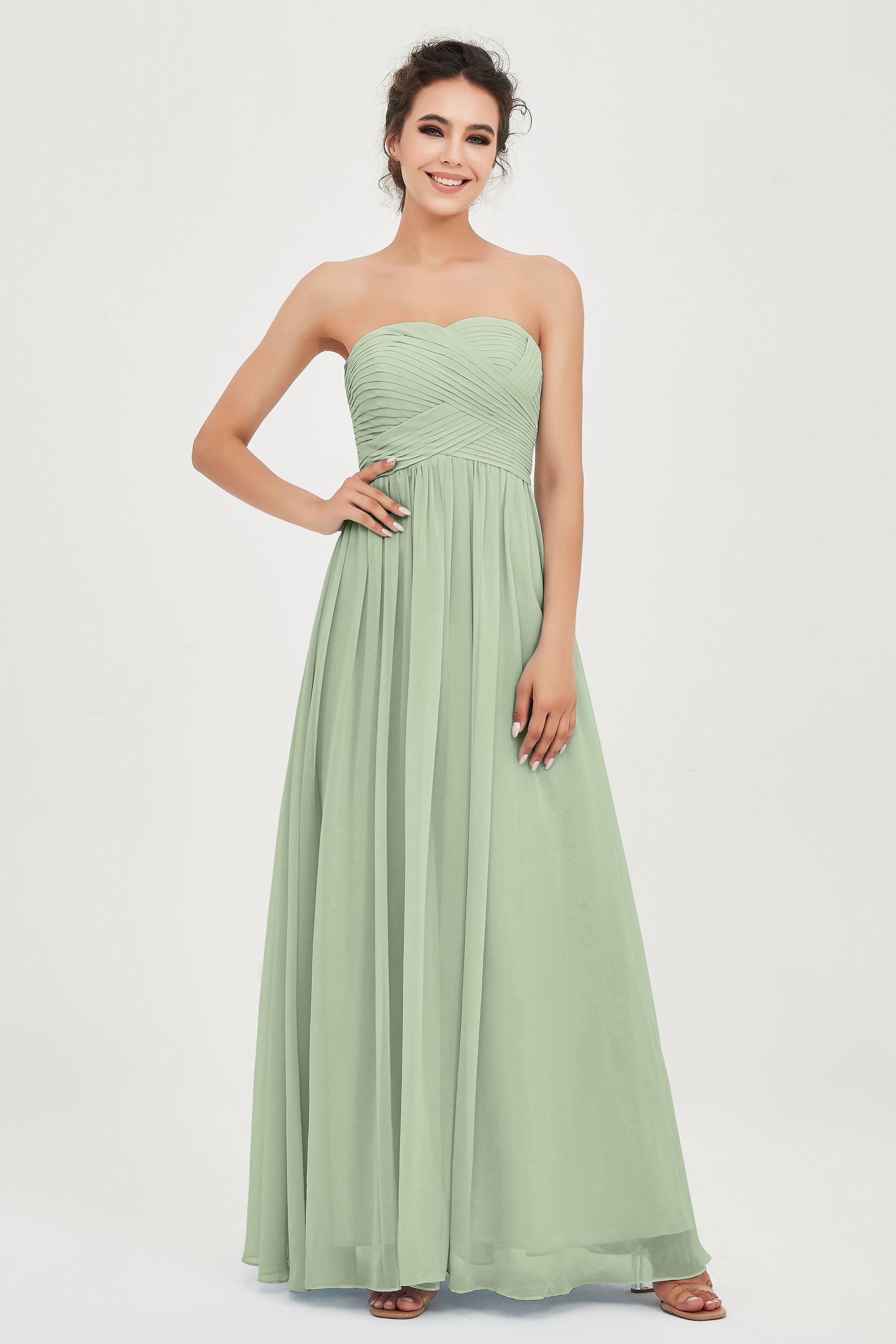 clean-lined bridesmaid dress night-out dress chiffon strapless formal evening gowns