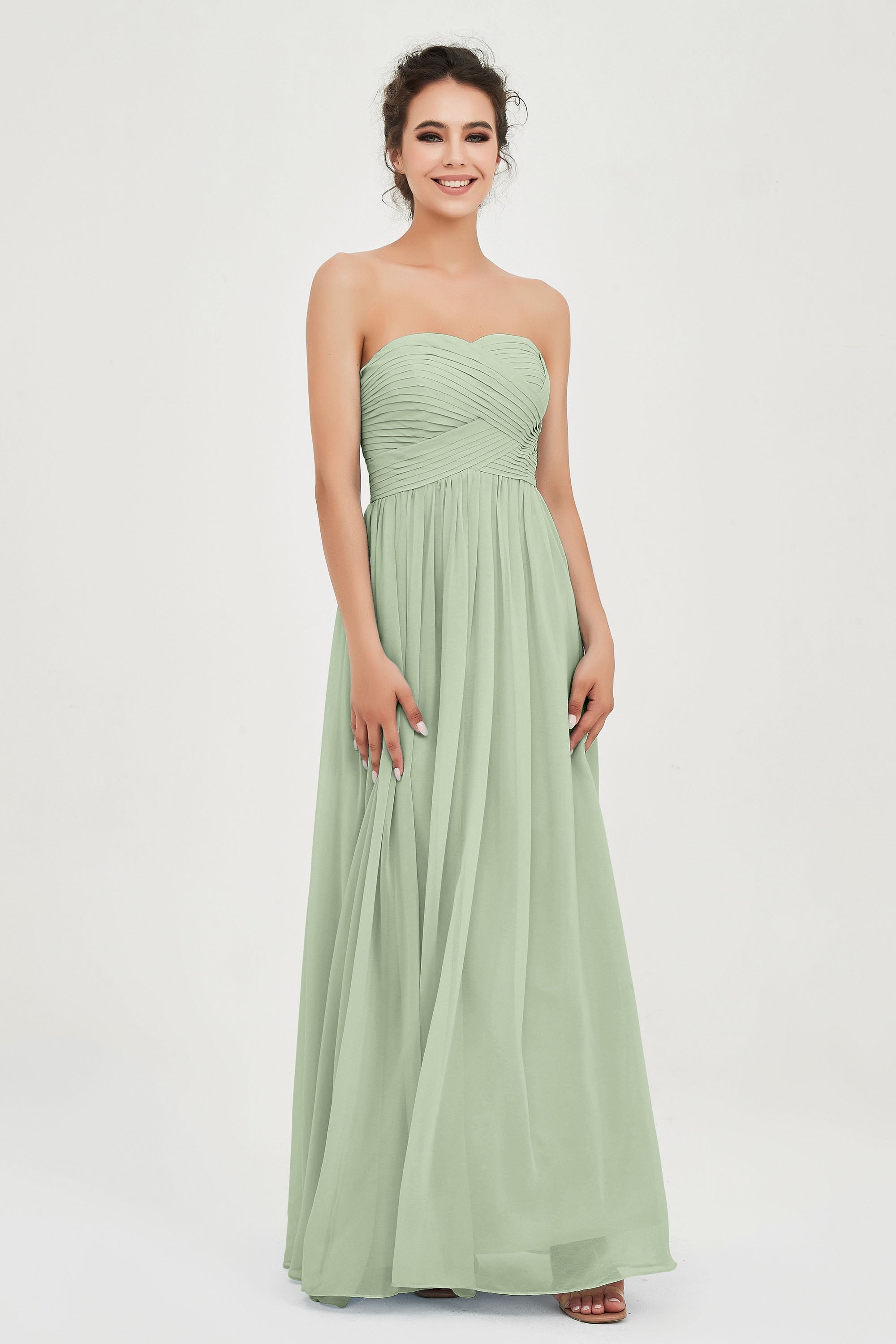 clean-lined bridesmaid dress night-out dress chiffon strapless formal evening gowns