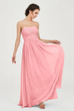 clean-lined bridesmaid dress night-out dress chiffon strapless formal evening gowns
