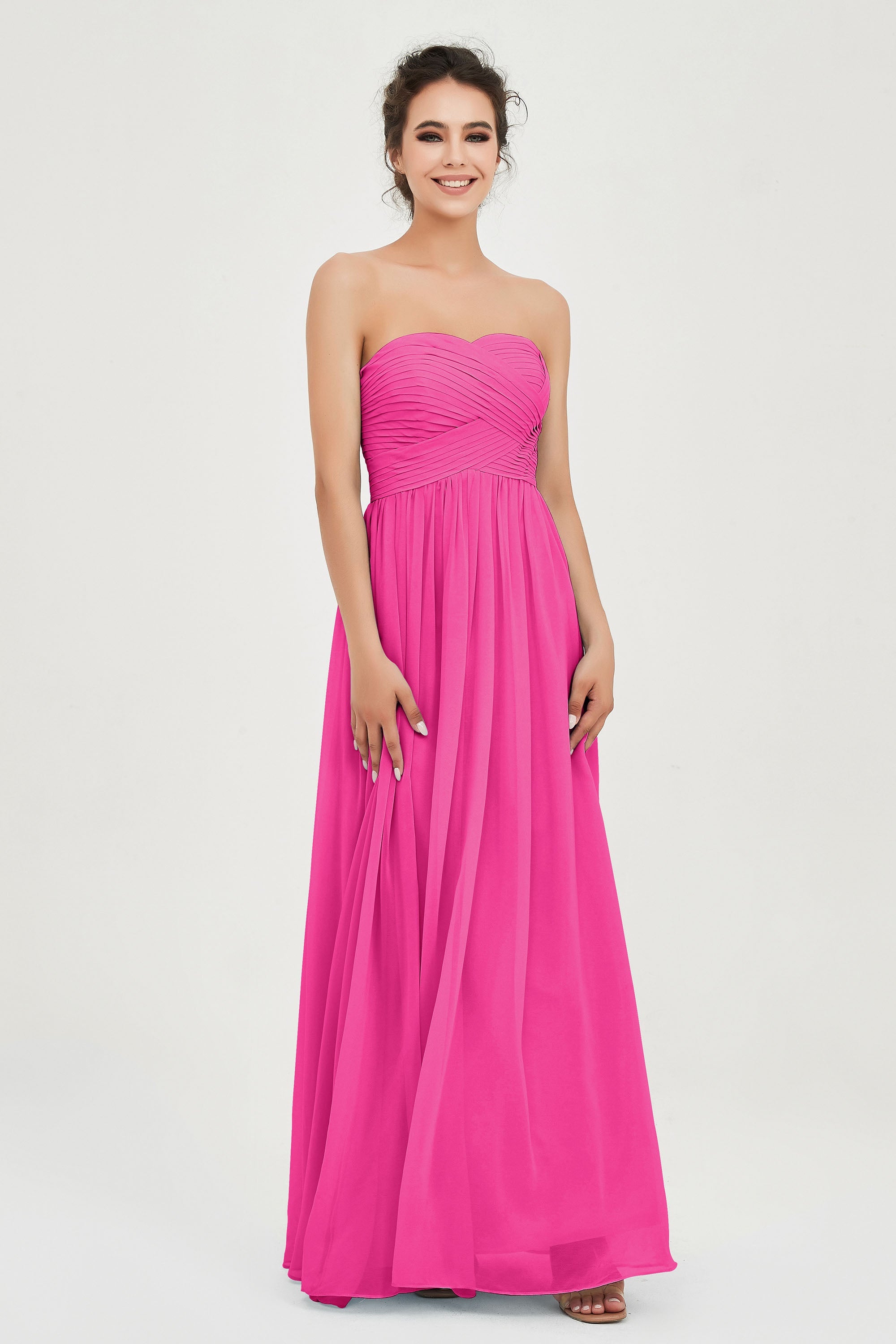 clean-lined bridesmaid dress night-out dress chiffon strapless formal evening gowns