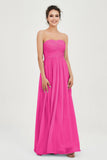 clean-lined bridesmaid dress night-out dress chiffon strapless formal evening gowns