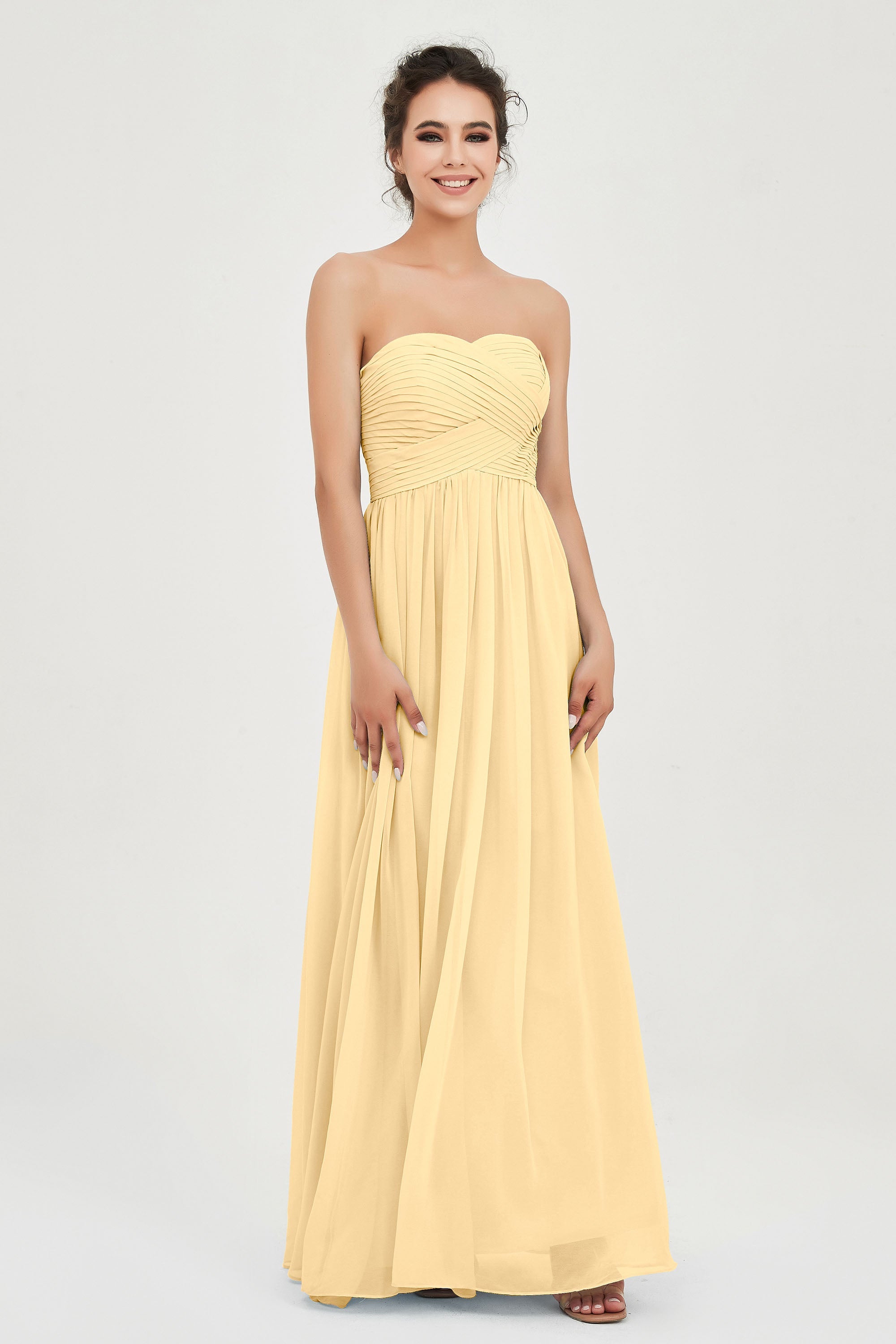 clean-lined bridesmaid dress night-out dress chiffon strapless formal evening gowns