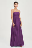 clean-lined bridesmaid dress night-out dress chiffon strapless formal evening gowns