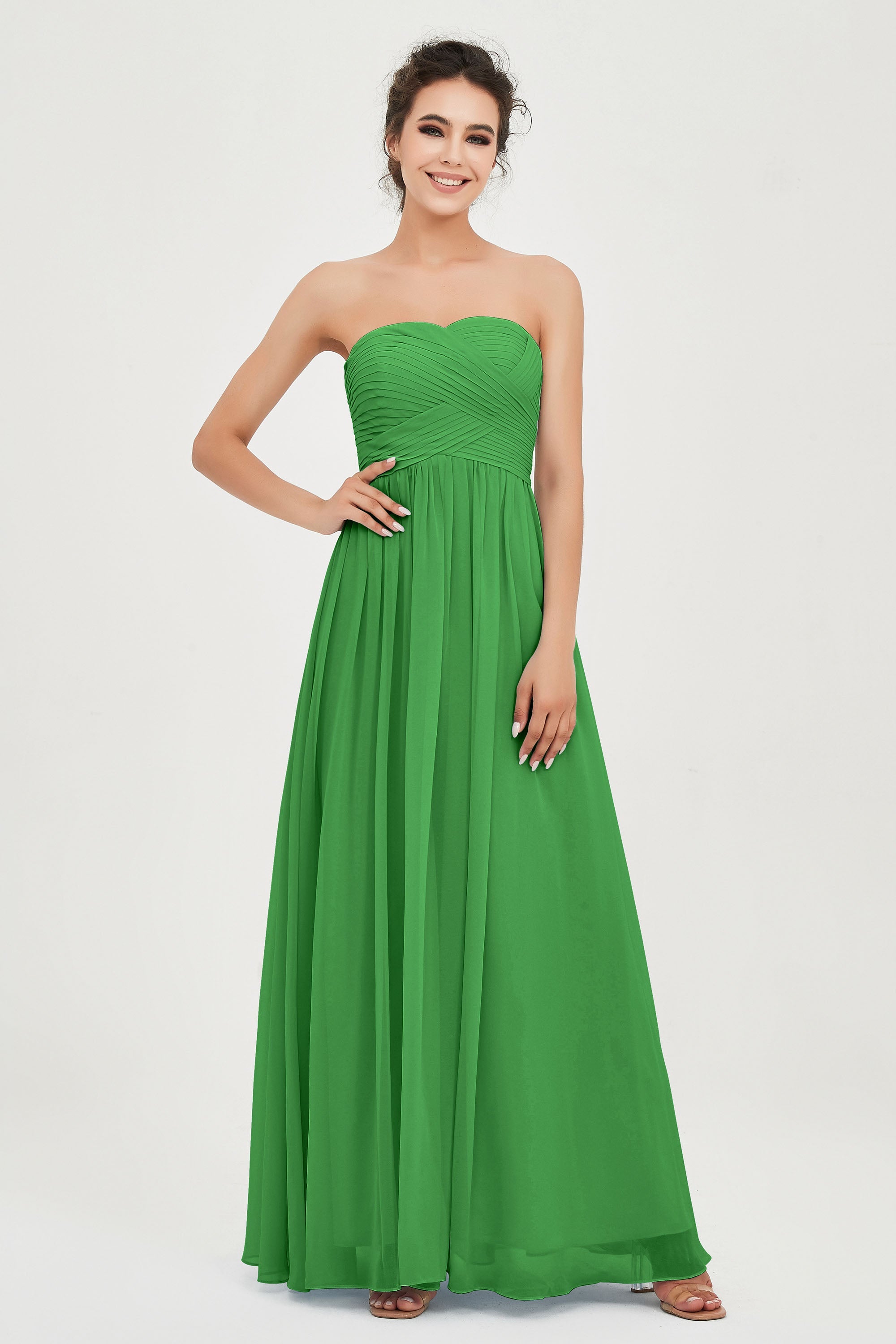 clean-lined bridesmaid dress night-out dress chiffon strapless formal evening gowns