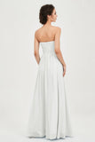 clean-lined bridesmaid dress night-out dress chiffon strapless formal evening gowns
