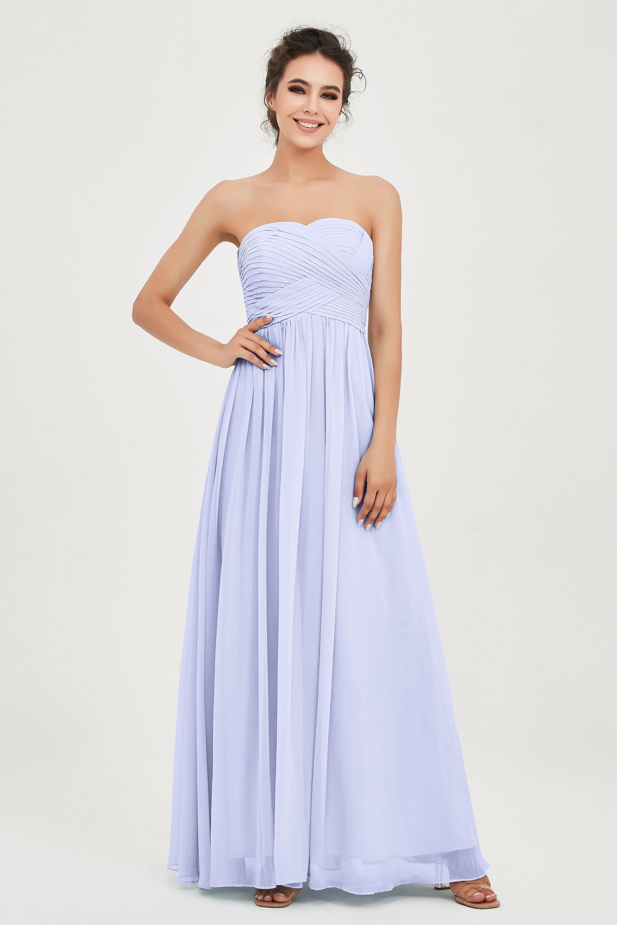 clean-lined bridesmaid dress night-out dress chiffon strapless formal evening gowns