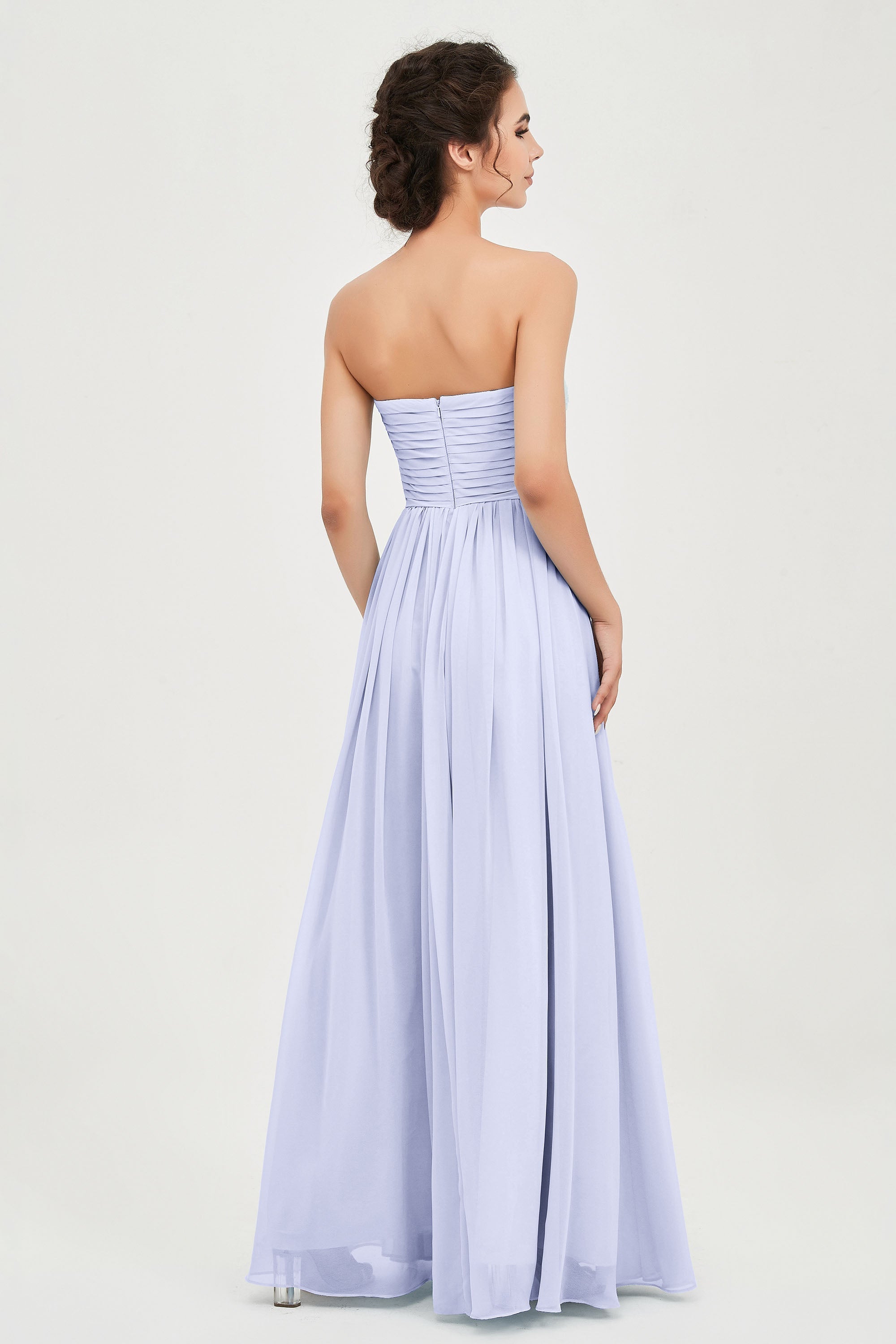 clean-lined bridesmaid dress night-out dress chiffon strapless formal evening gowns