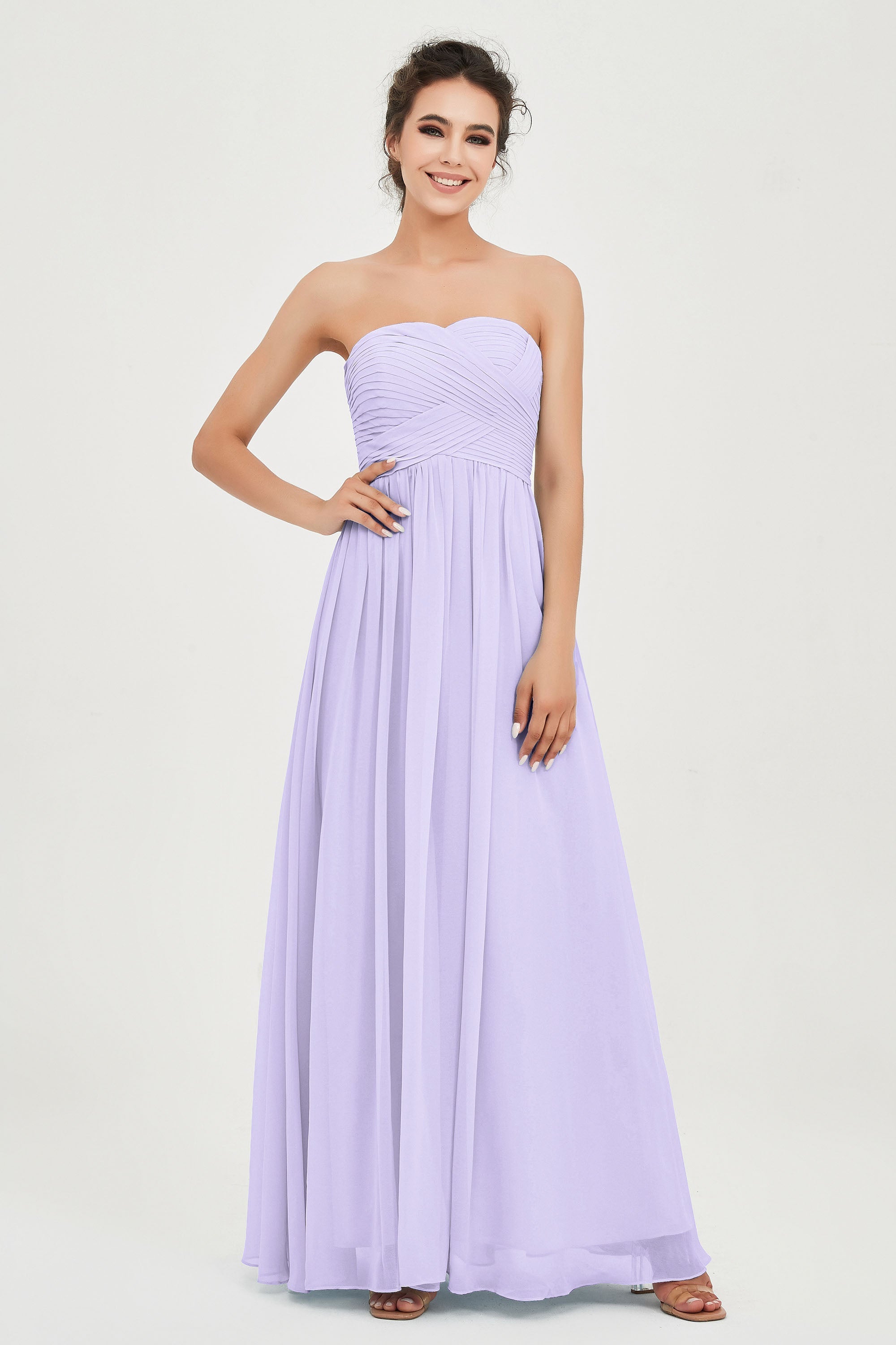 clean-lined bridesmaid dress night-out dress chiffon strapless formal evening gowns
