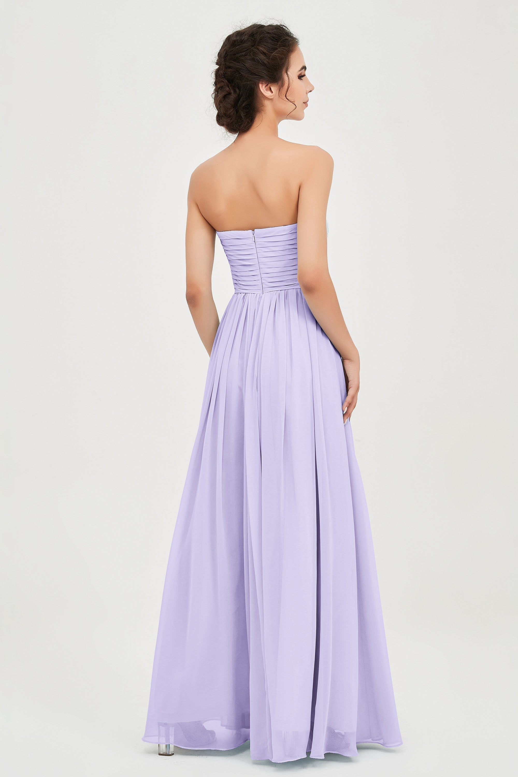 clean-lined bridesmaid dress night-out dress chiffon strapless formal evening gowns