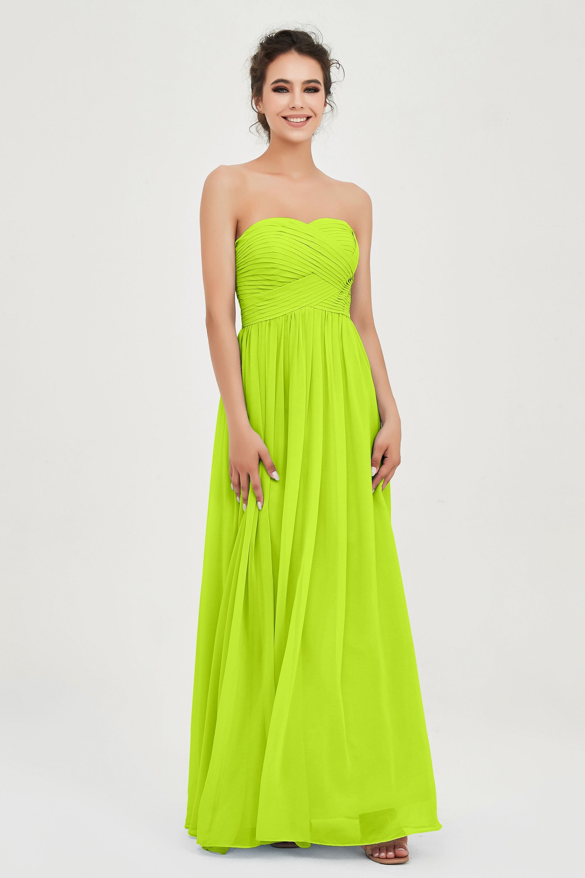 clean-lined bridesmaid dress night-out dress chiffon strapless formal evening gowns