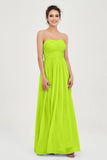 clean-lined bridesmaid dress night-out dress chiffon strapless formal evening gowns